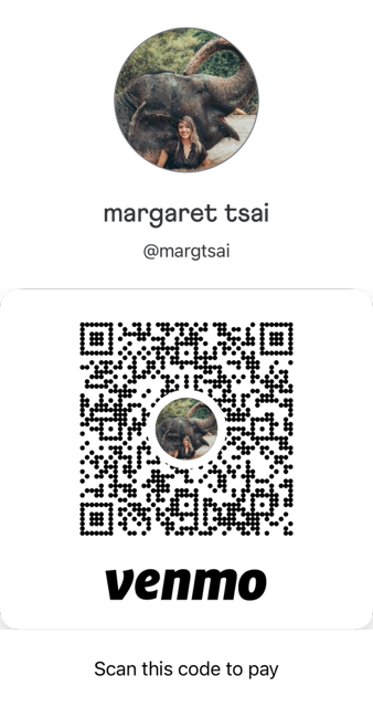 Venmo QR code for Margaret Tsai (@margtsai)